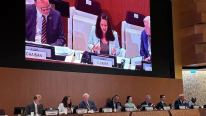 Row of panelists at the high-level panel on mobilising partnerships, solutions, and financing for countries and people in crisis contexts