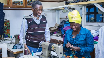 Refugee tailor from Democratic Republic of Congo