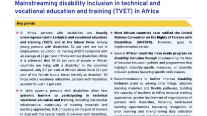 Cover of Mainstreaming disability inclusion in TVET in Africa - policy brief