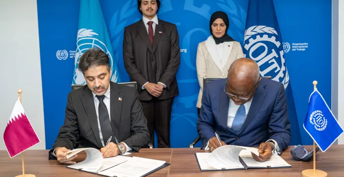 Agreement between ILO and Qatar to strengthen ILO’s global efforts to advance decent work in crisis and development contexts