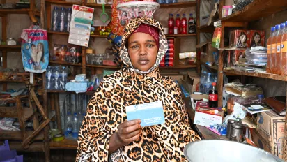Layla Abdi, a Somalian refugee in Ethiopia, one of the first users of Aisha product.
